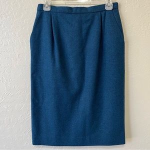 Pendleton Wool Teal Pencil Skirt